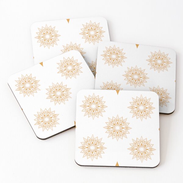 Item preview, Flower patterns gold on white  designed and sold by Chaoticzarts.