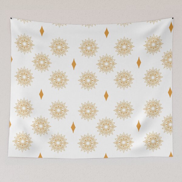 Item preview, Flower patterns gold on white  designed and sold by Chaoticzarts.