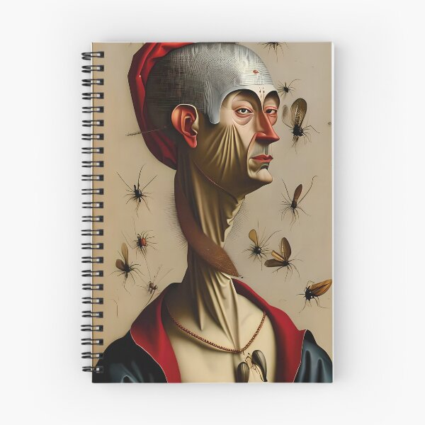 Item preview, Grotesque Realism - A Surrealist Painting of a Severe Man with Insects designed and sold by GalihDA.