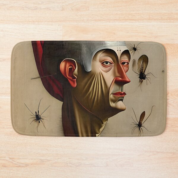 Item preview, Grotesque Realism - A Surrealist Painting of a Severe Man with Insects designed and sold by GalihDA.