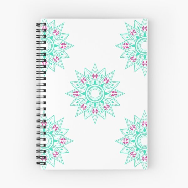 Item preview, Flower patterns aquamarine on white designed and sold by Chaoticzarts.