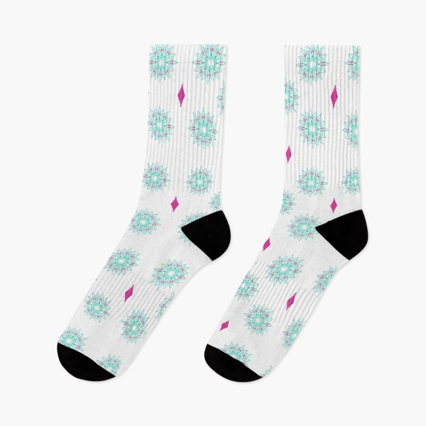 Item preview, Flower patterns aquamarine on white designed and sold by Chaoticzarts.