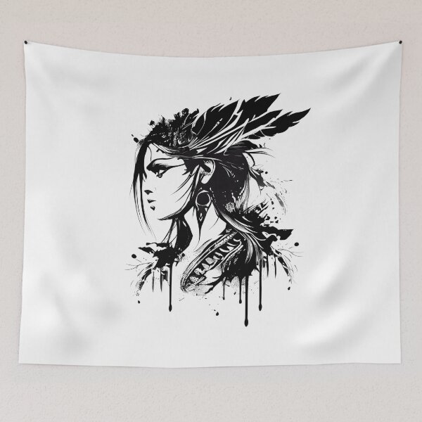 Item preview, Young Beautiful Tribal Woman designed and sold by ShadowAndSlate.