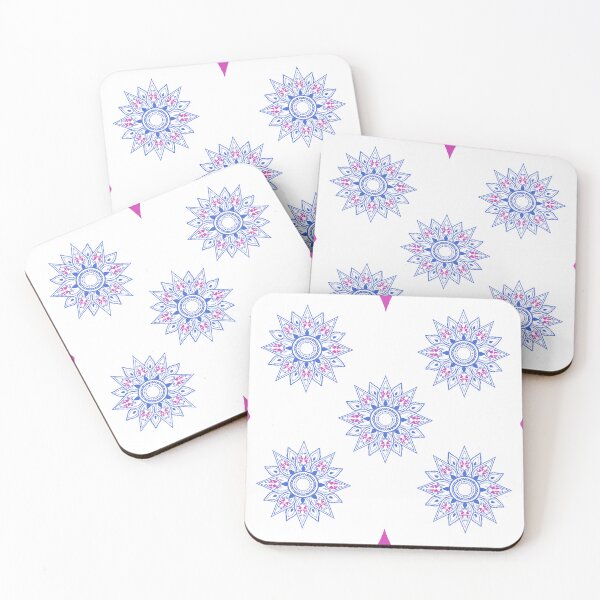 Item preview, Flower patterns blue on white designed and sold by Chaoticzarts.