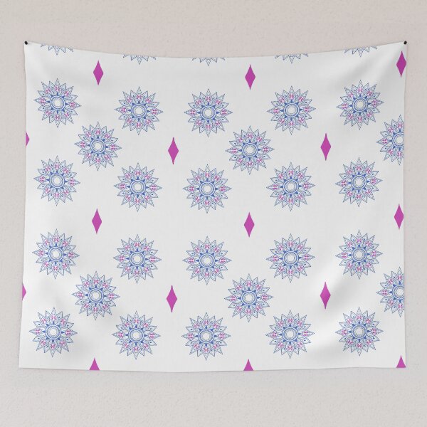 Item preview, Flower patterns blue on white designed and sold by Chaoticzarts.