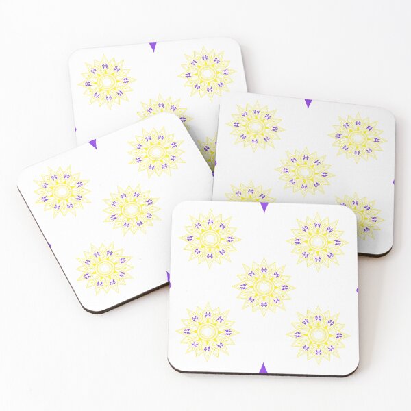 Item preview, Flower patterns yellow on white  designed and sold by Chaoticzarts.