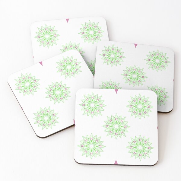 Item preview, Flower patterns green on white designed and sold by Chaoticzarts.
