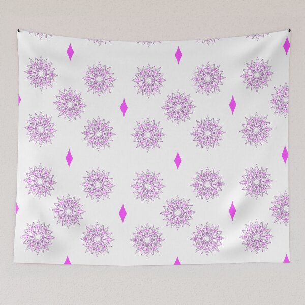 Item preview, Flower patterns purple on white designed and sold by Chaoticzarts.