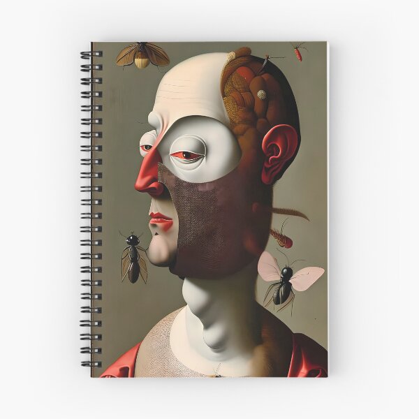 Item preview, The Inhuman Countenance - A Surreal Portrait with Insects and Grotesque Elements designed and sold by GalihDA.