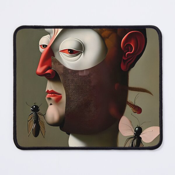 Item preview, The Inhuman Countenance - A Surreal Portrait with Insects and Grotesque Elements designed and sold by GalihDA.