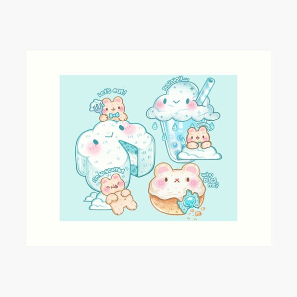Cloudy Polar Bear Dinner Art Print