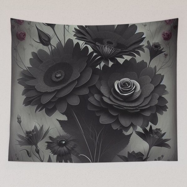 Item preview, Black Flowers in Bloom designed and sold by BiancaDPetals.