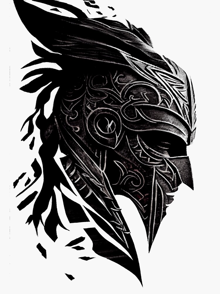 Spartan helmet - Tattoo look' Sticker | Spreadshirt