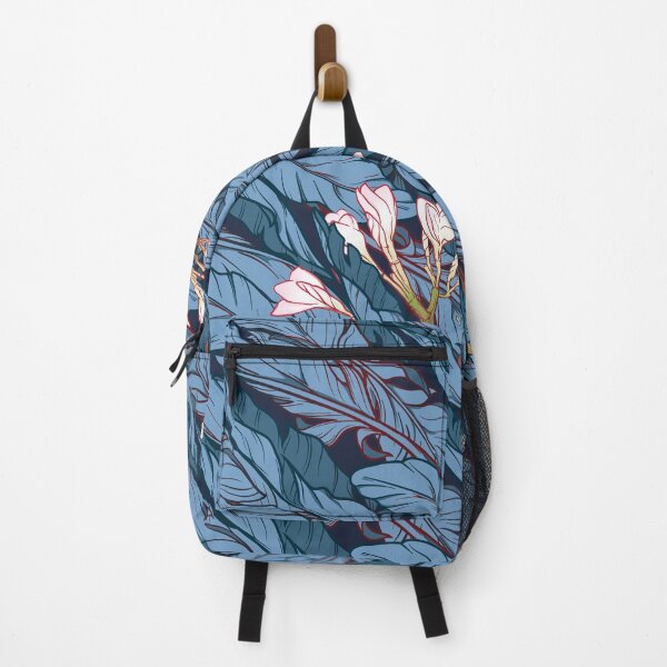 Item preview, Tropical floral pattern: Banana plant leaves and frangipani flower designed and sold by AntonVTokarev.
