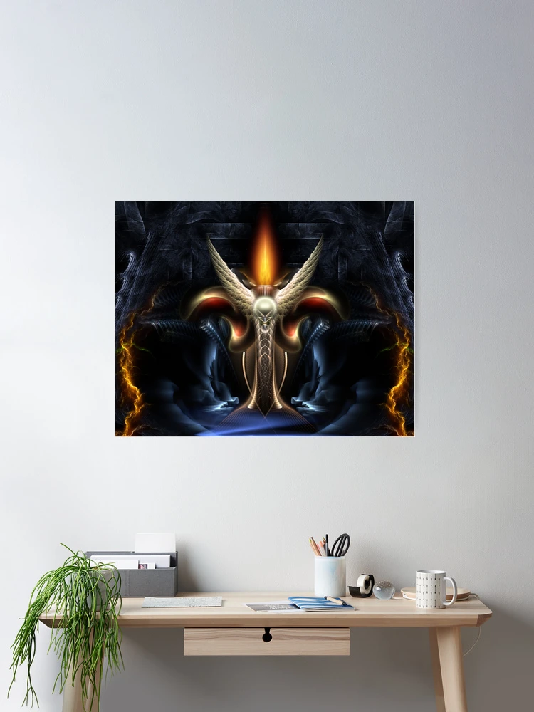 Winged Torch Of Arclairess Fractal Art Composition by Xzendor7 Wall Decor Poster Art Print