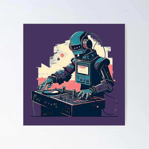 Robots in Space Stickers - DJ R3X – Fiat Lux Illustration