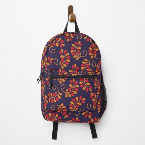 Item preview, Flower Pattern - Seamless floral pattern with orange and navy base color designed and sold by Agni Designs.