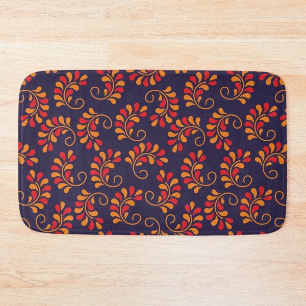 Item preview, Flower Pattern - Seamless floral pattern with orange and navy base color designed and sold by Agni Designs.