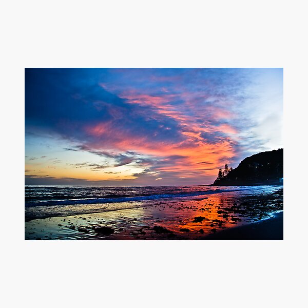 Fire In The Sky - Burleigh Heads Qld Photographic Print