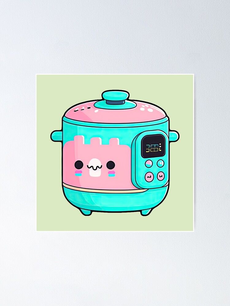 Cute Funny Rice Cooker Must Have Kitchen Appliance Poster for Sale by  ultra-cute