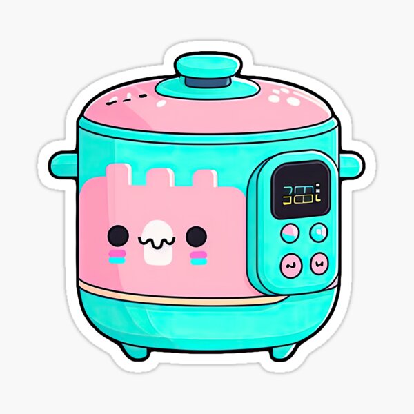 Cute Rice Cooker Stickers Kawaii Rice Cooker Cute Asian Food Stickers I  Love Rice Carbs 