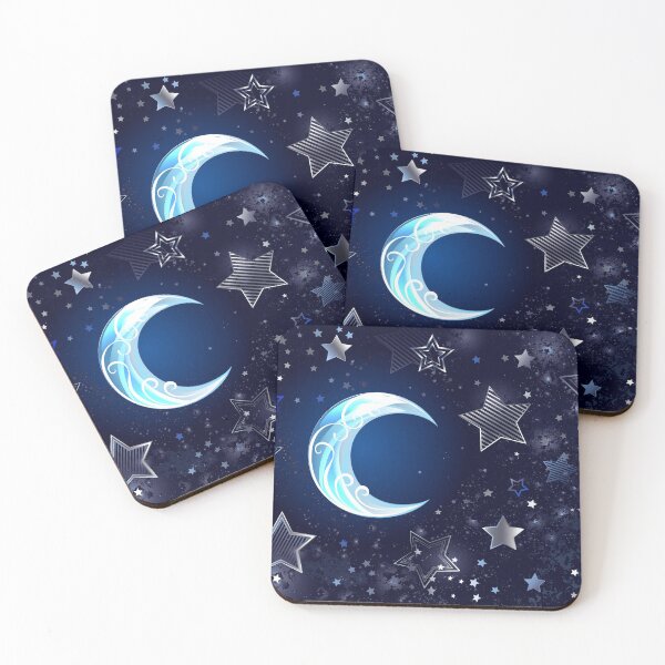 Item preview, Background with a blue moon and stars designed and sold by Blackmoon9.