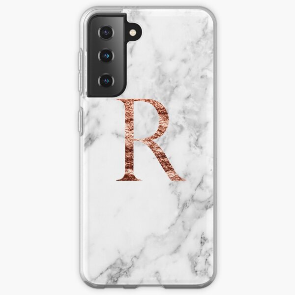 Monogram rose marble R Samsung Galaxy Soft Case