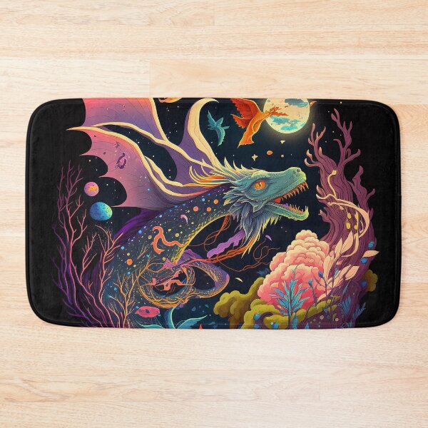 Item preview, dragon flying through a forest at night with a full moon designed and sold by gogaruadze.
