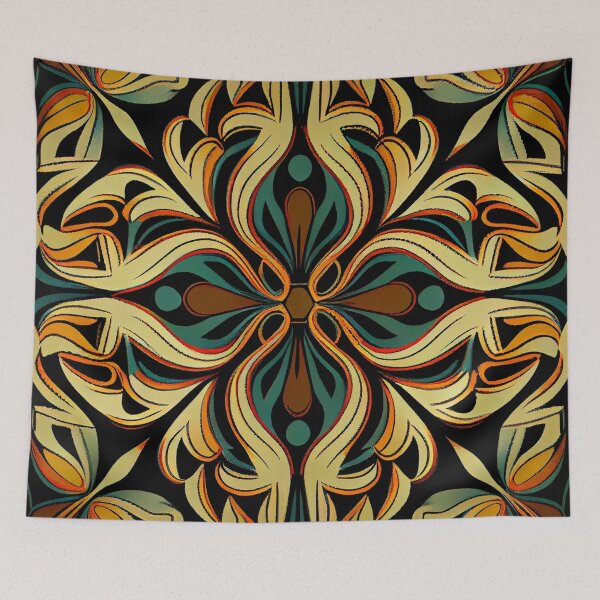 Item preview, Simple Semi Abstract Latin Pattern Digital Painting designed and sold by CodeAndColors.