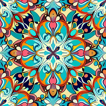 Artwork thumbnail, Colorful Transitional Pattern Digital Painting by CodeAndColors