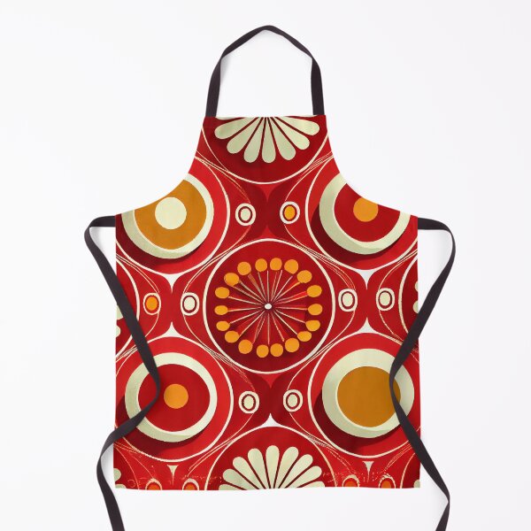 Aperçu de l'œuvre Red Midcentury Modern Pattern Digital Painting créée et vendue par CodeAndColors.