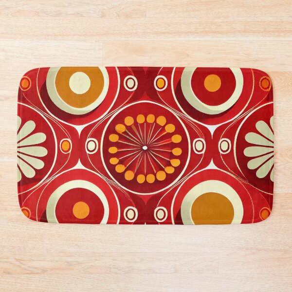 Item preview, Red Midcentury Modern Pattern Digital Painting designed and sold by CodeAndColors.