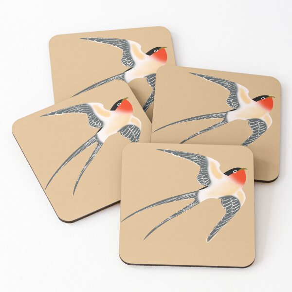 Item preview, Black swallow bird watercolor illustration designed and sold by UnaWu533.