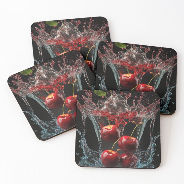 Item preview, Cherries splashing into a bowl of water printart 10 designed and sold by jetaiart.