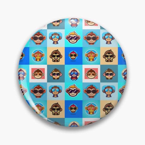 Item preview, Cute Chibi Animal Monkey Wearing Sunglasses Pattern designed and sold by mrbribe.