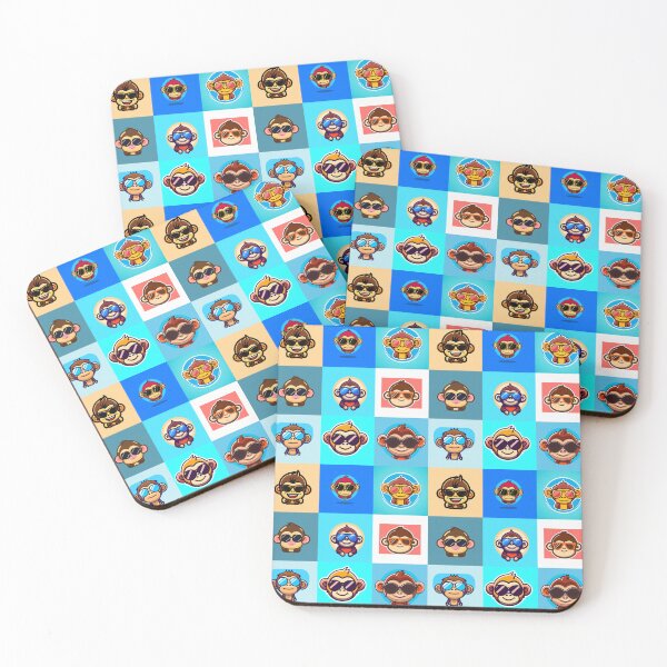 Item preview, Cute Chibi Animal Monkey Wearing Sunglasses Pattern designed and sold by mrbribe.