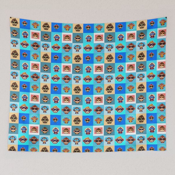 Item preview, Cute Chibi Animal Monkey Wearing Sunglasses Pattern designed and sold by mrbribe.