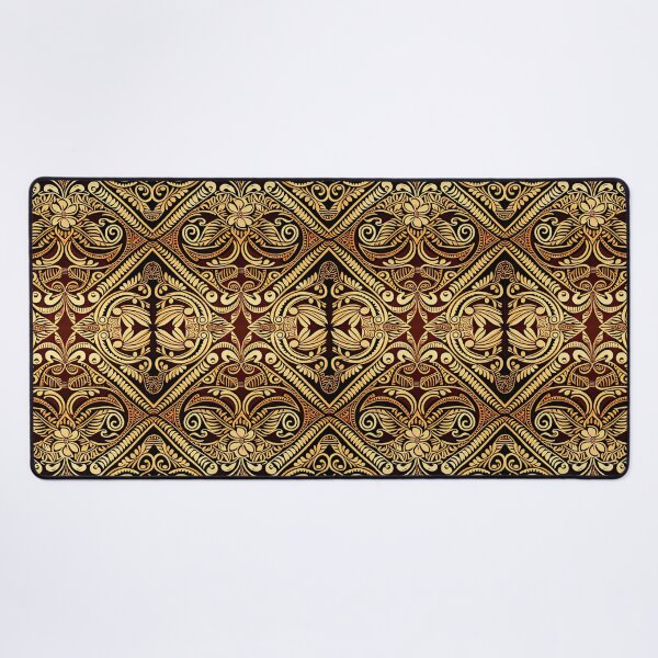 Item preview, shining golden floral polynesian pattern designed and sold by AstraNovaStudio.