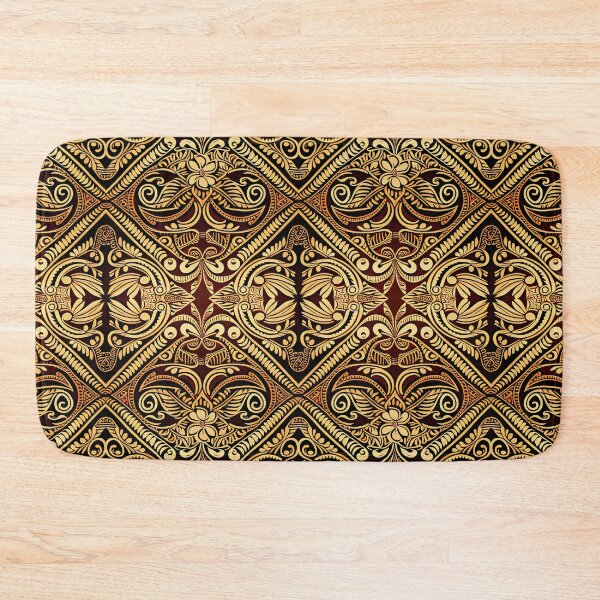 Item preview, shining golden floral polynesian pattern designed and sold by AstraNovaStudio.
