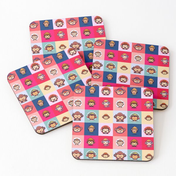 Item preview, Cute Chibi Animal Monkey With Hat Pattern designed and sold by mrbribe.
