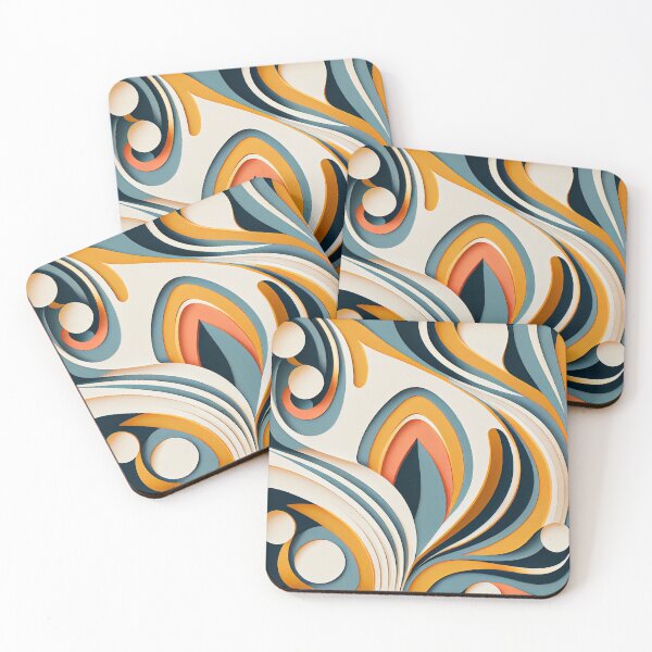 Item preview, Flowing Semi Abstract Relaxed Midcentury Modern Pattern Digital Painting designed and sold by CodeAndColors.