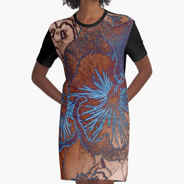 SLEEK SILKY SATIN CHOCOLATE CRUSH Graphic T-Shirt Dress