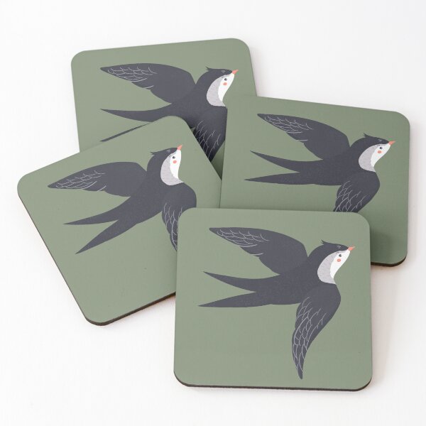 Item preview, Black swallow bird watercolor illustration designed and sold by UnaWu533.