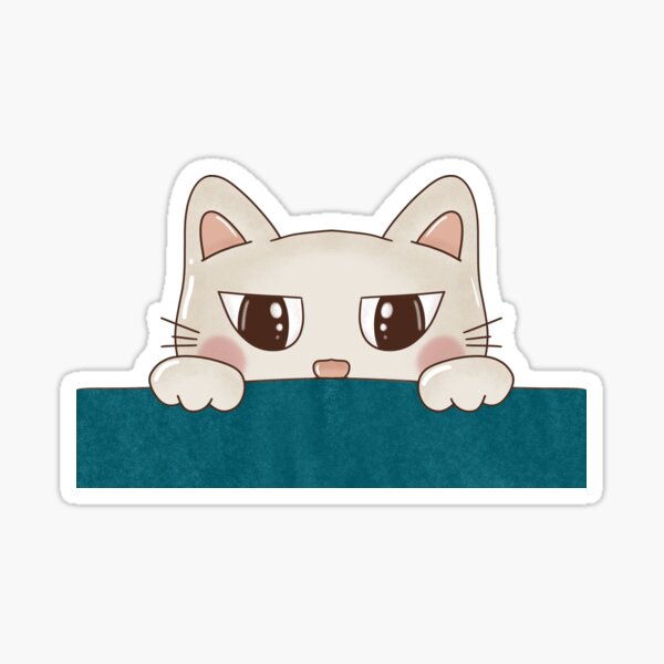 Cute Cat Sneak Peak Sticker for iOS & Android