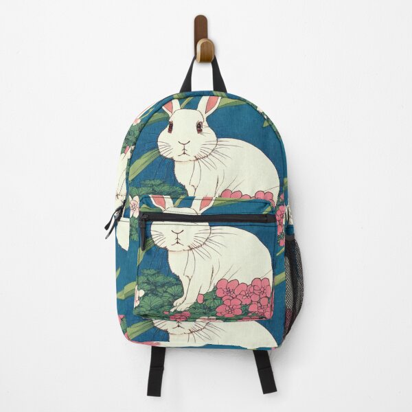 Item preview, Cute Floral White Fuzzy Lop American Rabbit with Binkying Eyes designed and sold by wigobun.