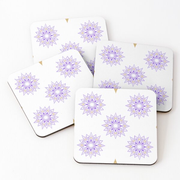 Item preview, Flower patterns violet on white designed and sold by Chaoticzarts.