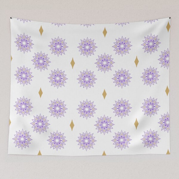 Item preview, Flower patterns violet on white designed and sold by Chaoticzarts.