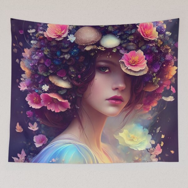 Item preview, Mushrooms and flowers girl designed and sold by magikman65.