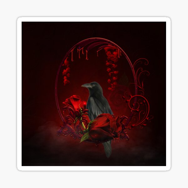 Item preview, Wonderful crow with roses designed and sold by nicky2342.