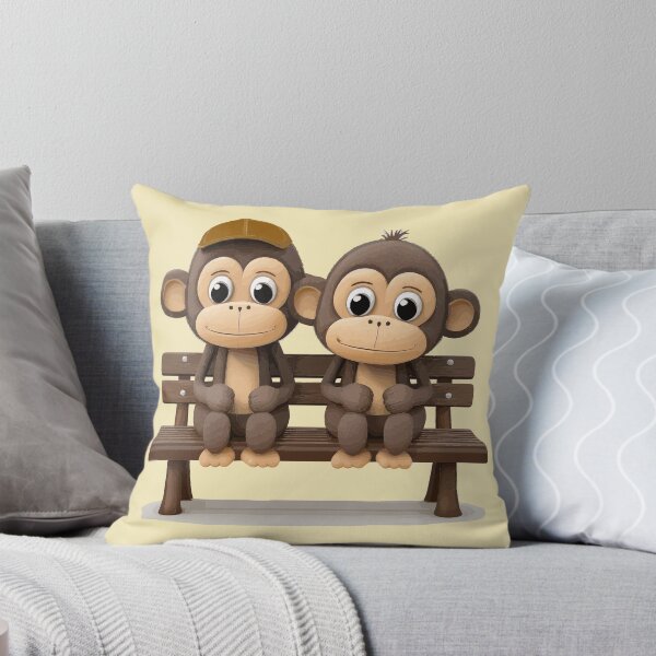 Item preview, 2 monkeys on bench gift designed and sold by TeeArtistry.